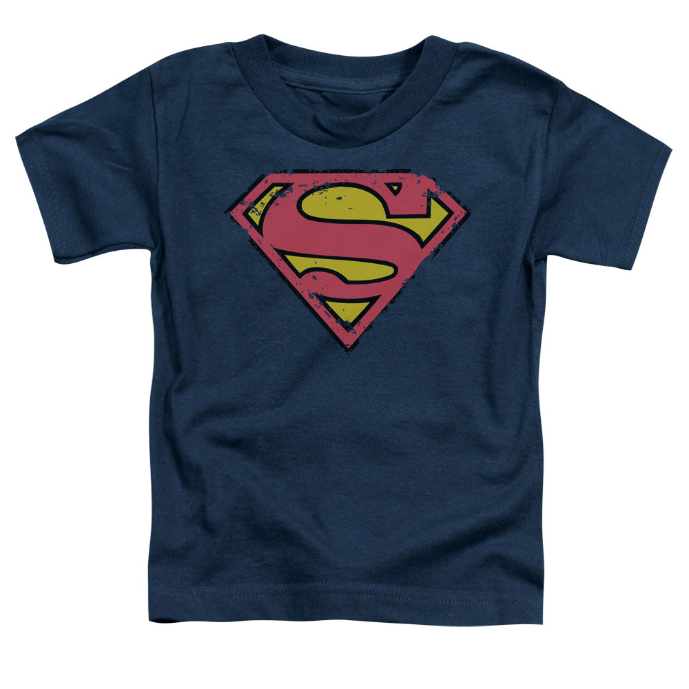 Superman - Distressed Shield - Short Sleeve Toddler Tee - Navy T-shirt