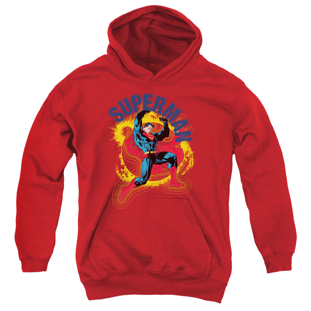 Superman - A Name To Uphold - Youth Pull-over Hoodie - Red