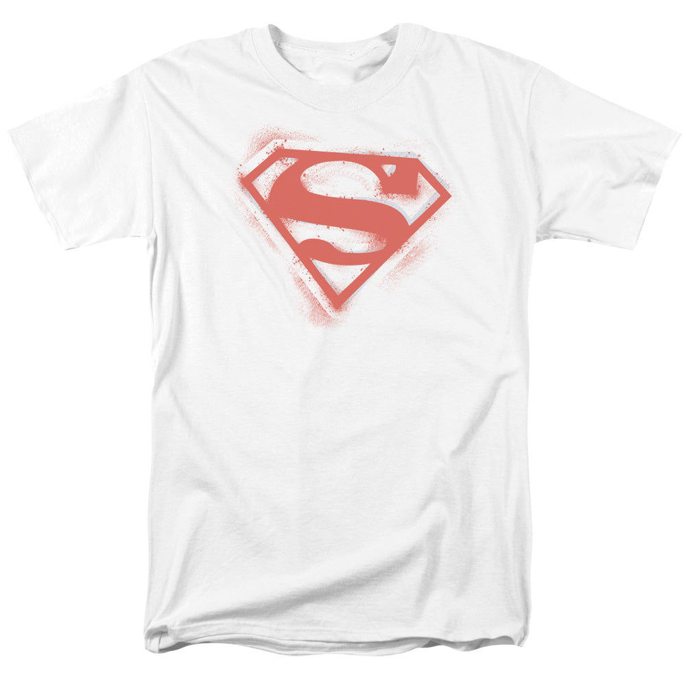Superman - Spray Paint Shield - Short Sleeve Adult 18/1 - White T-shirt