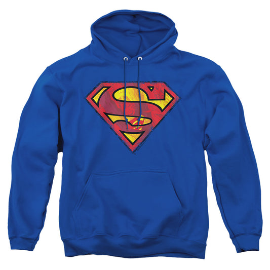 Superman - Action Shield - Adult Pull-over Hoodie - Royal Blue