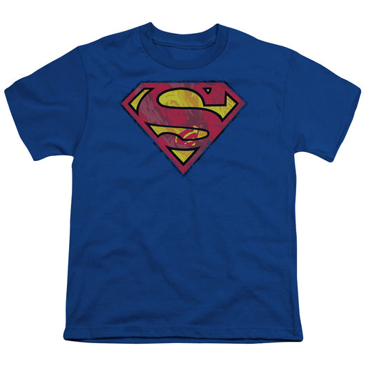 Superman - Action Shield - Short Sleeve Youth 18/1 - Royal Blue T-shirt