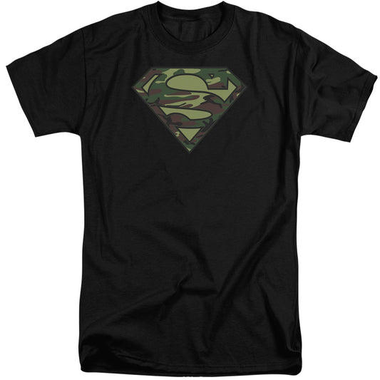 Superman - Camo Logo - Short Sleeve Adult Tall - Black T-shirt