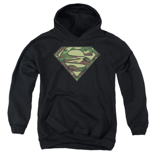 Superman - Camo Logo - Youth Pull-over Hoodie - Black