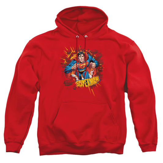 Superman - Sorry About The Wall - Adult Pull-over Hoodie - Red