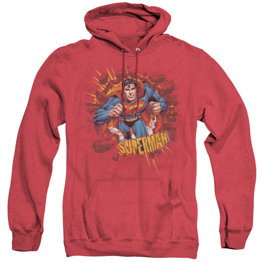 Superman - Sorry About The Wall - Adult Heather Hoodie - Red