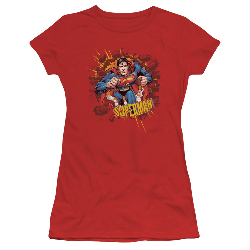 SUPERMAN SORRY ABOUT THE WALL - S/S JUNIOR SHEER - RED T-Shirt