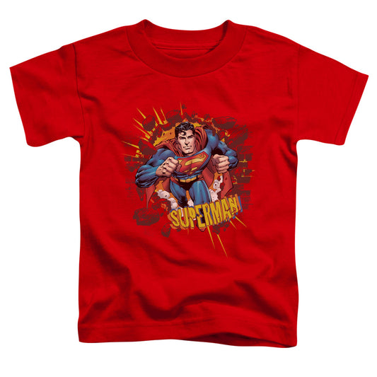 Superman - Sorry About The Wall - Short Sleeve Toddler Tee - Red T-shirt
