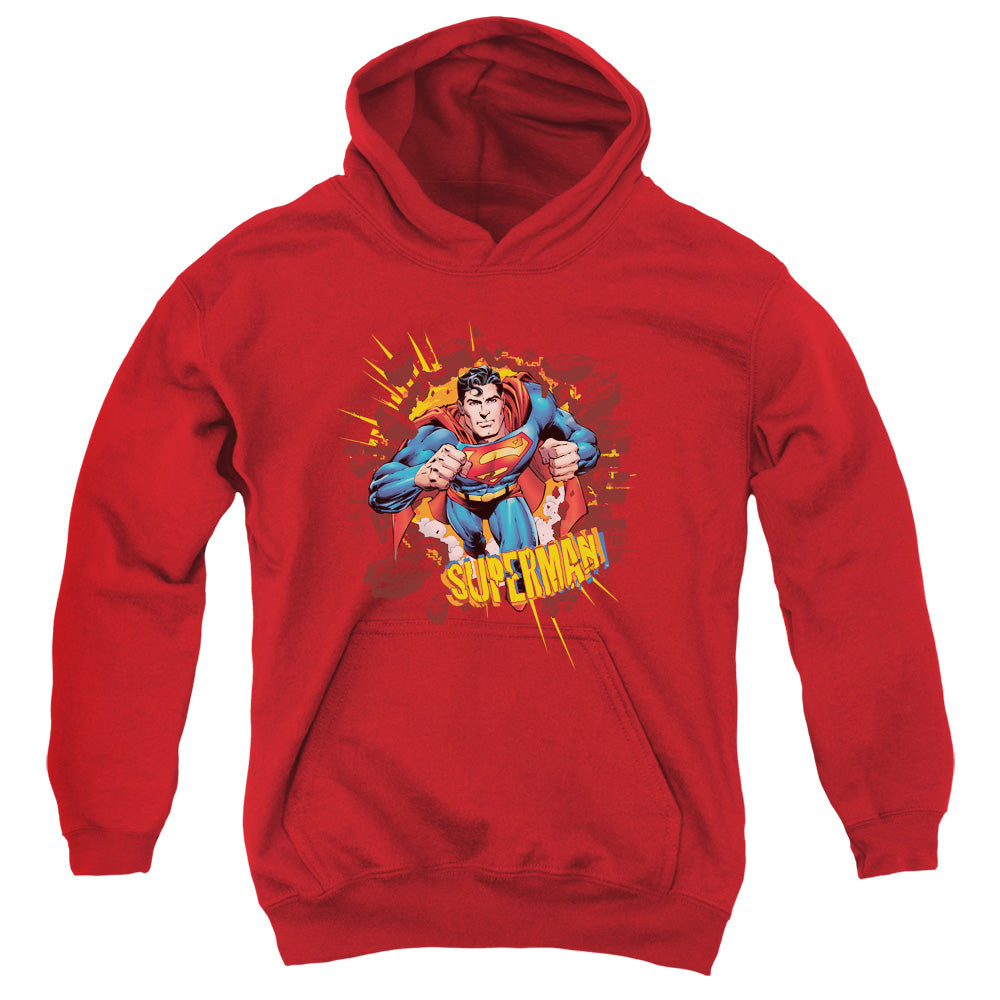 Superman - Sorry About The Wall - Youth Pull-over Hoodie - Red