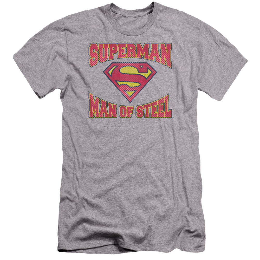 Superman - Man Of Steel Jersey-premuim Canvas Adult Slim Fit 30/1 - Athletic Heather