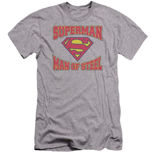 Superman - Man Of Steel Jersey-premuim Canvas Adult Slim Fit 30/1 - Athletic Heather