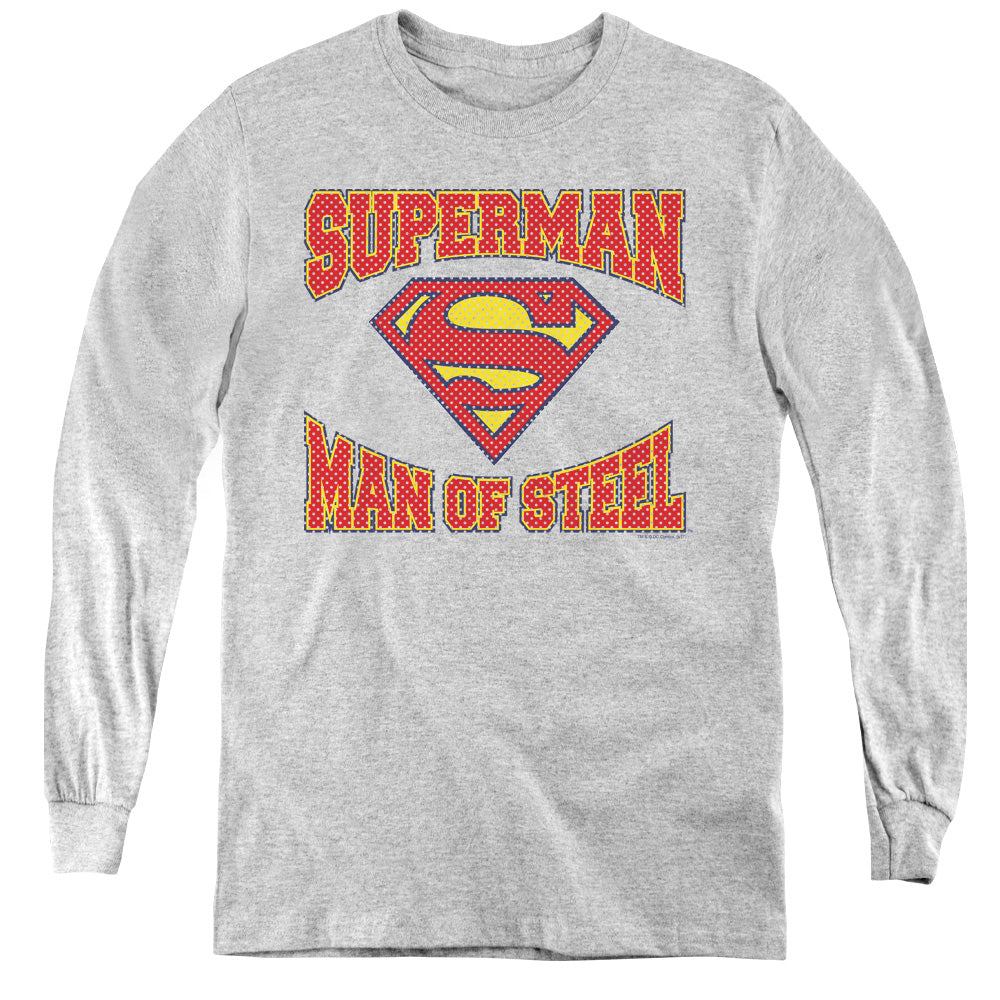 Superman Man Of Steel Jersey - Youth Long Sleeve Tee -