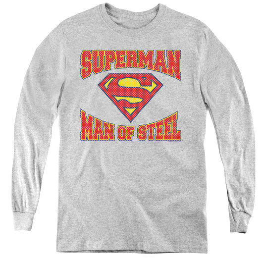 Superman Man Of Steel Jersey - Youth Long Sleeve Tee -