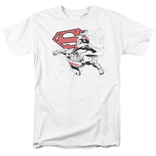 Superman - Double The Power - Short Sleeve Adult 18/1 - White T-shirt