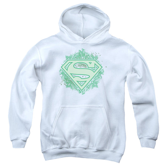 Superman - Ornate Shield - Youth Pull-over Hoodie - White