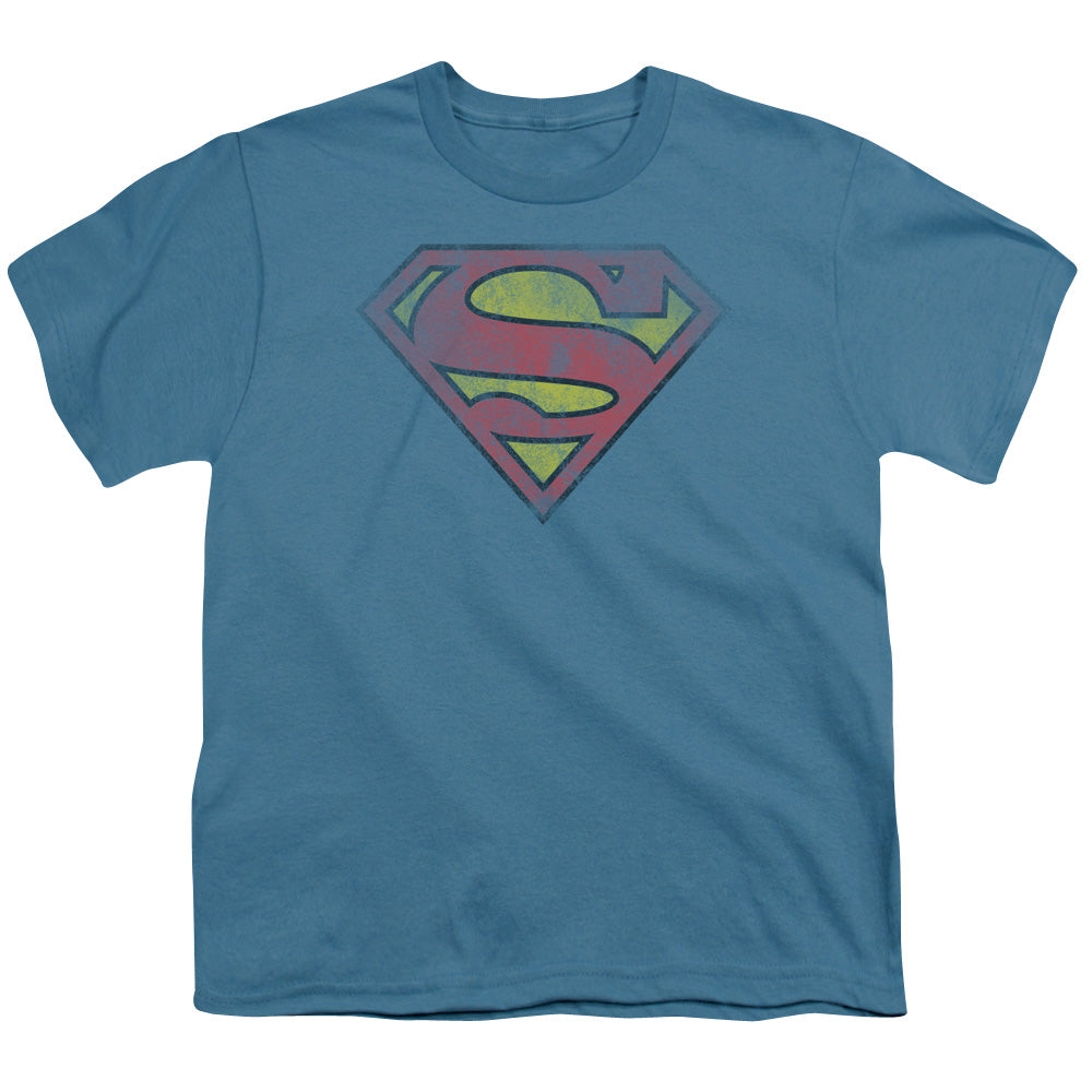 Superman - Inside Shield - Short Sleeve Youth 18/1 - Slate T-shirt