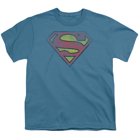 Superman - Inside Shield - Short Sleeve Youth 18/1 - Slate T-shirt