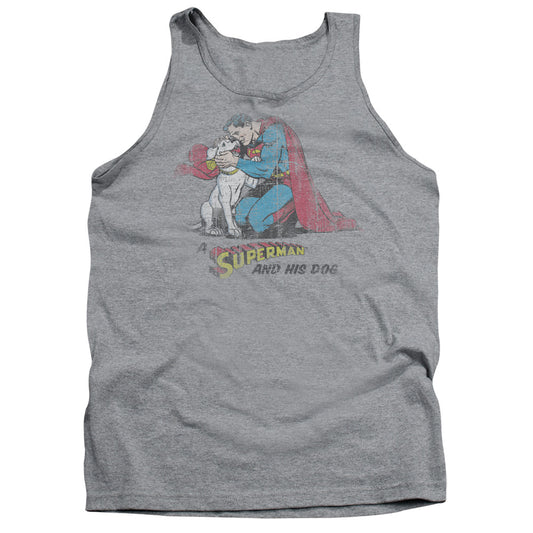 Superman And His Dog - Adult Tank - Athletic Heather