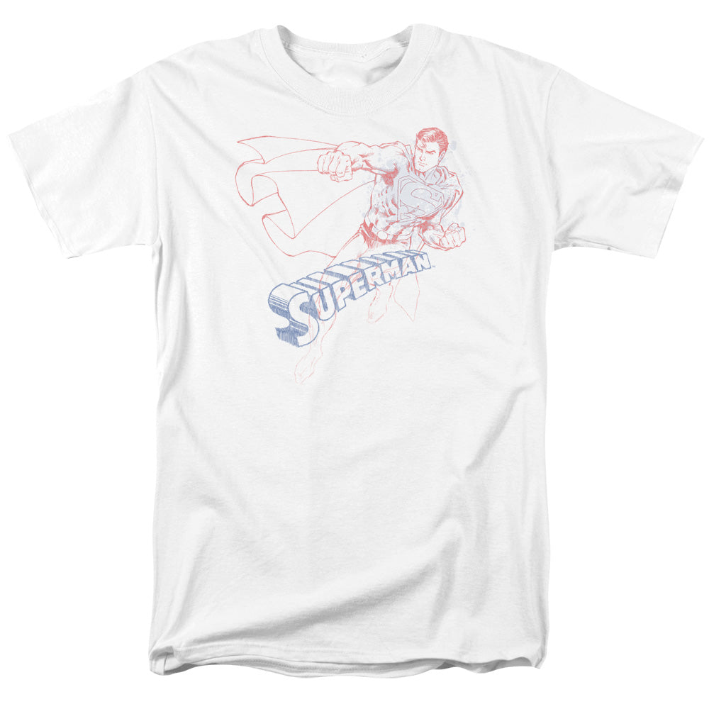 SUPERMAN SKETCH - S/S ADULT 18/1 - WHITE T-Shirt
