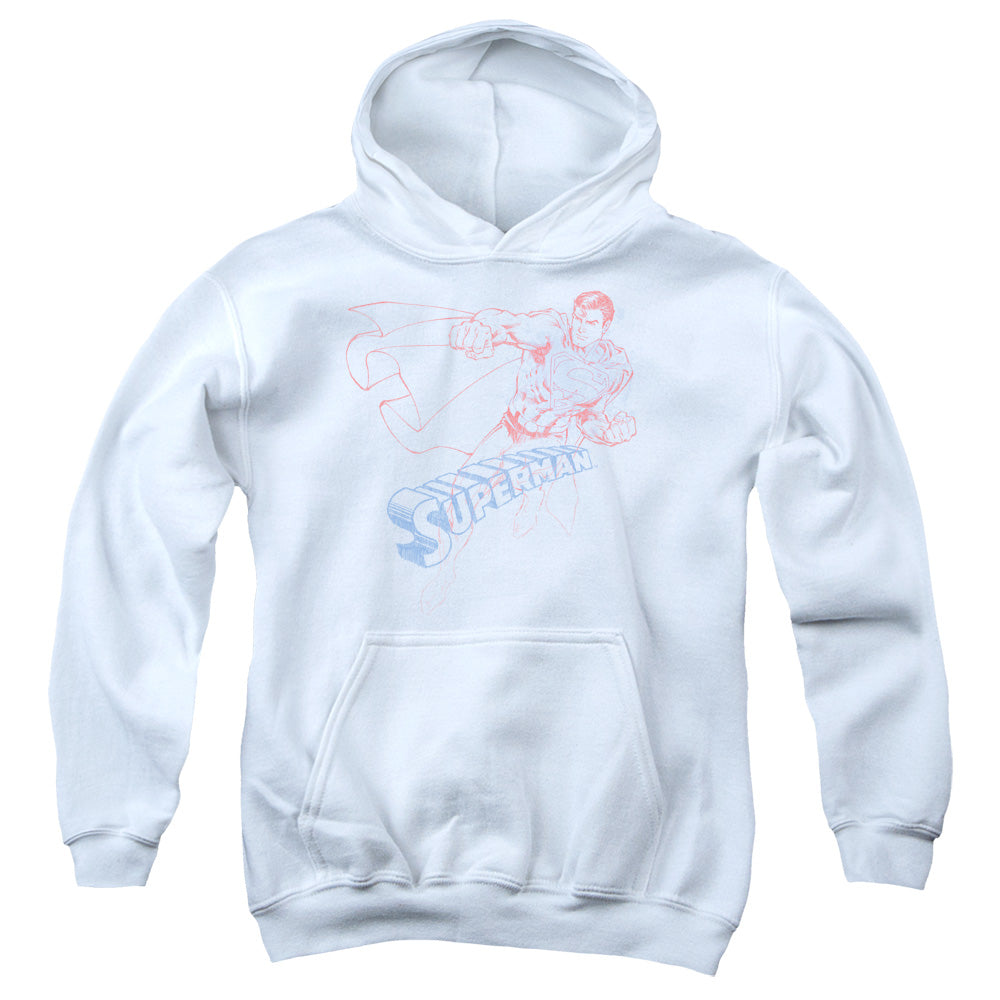 Superman - Sketch - Youth Pull-over Hoodie - White