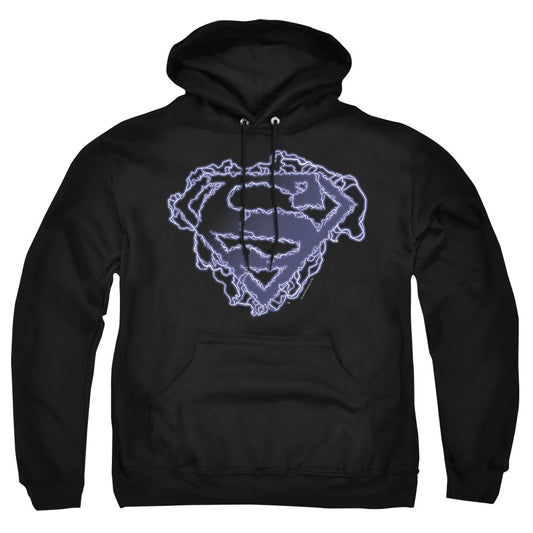 Superman - Electric Supes Shield - Adult Pull-over Hoodie - Black
