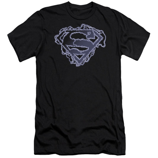 Superman - Electric Supes Shield-premuim Canvas Adult Slim Fit 30/1 - Black