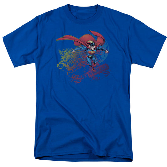 Superman - Cool Word Supes - Short Sleeve Adult 18/1 - Royal Blue T-shirt