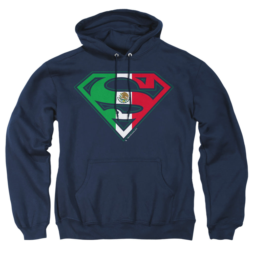 Superman - Mexican Shield - Adult Pull-over Hoodie - Navy
