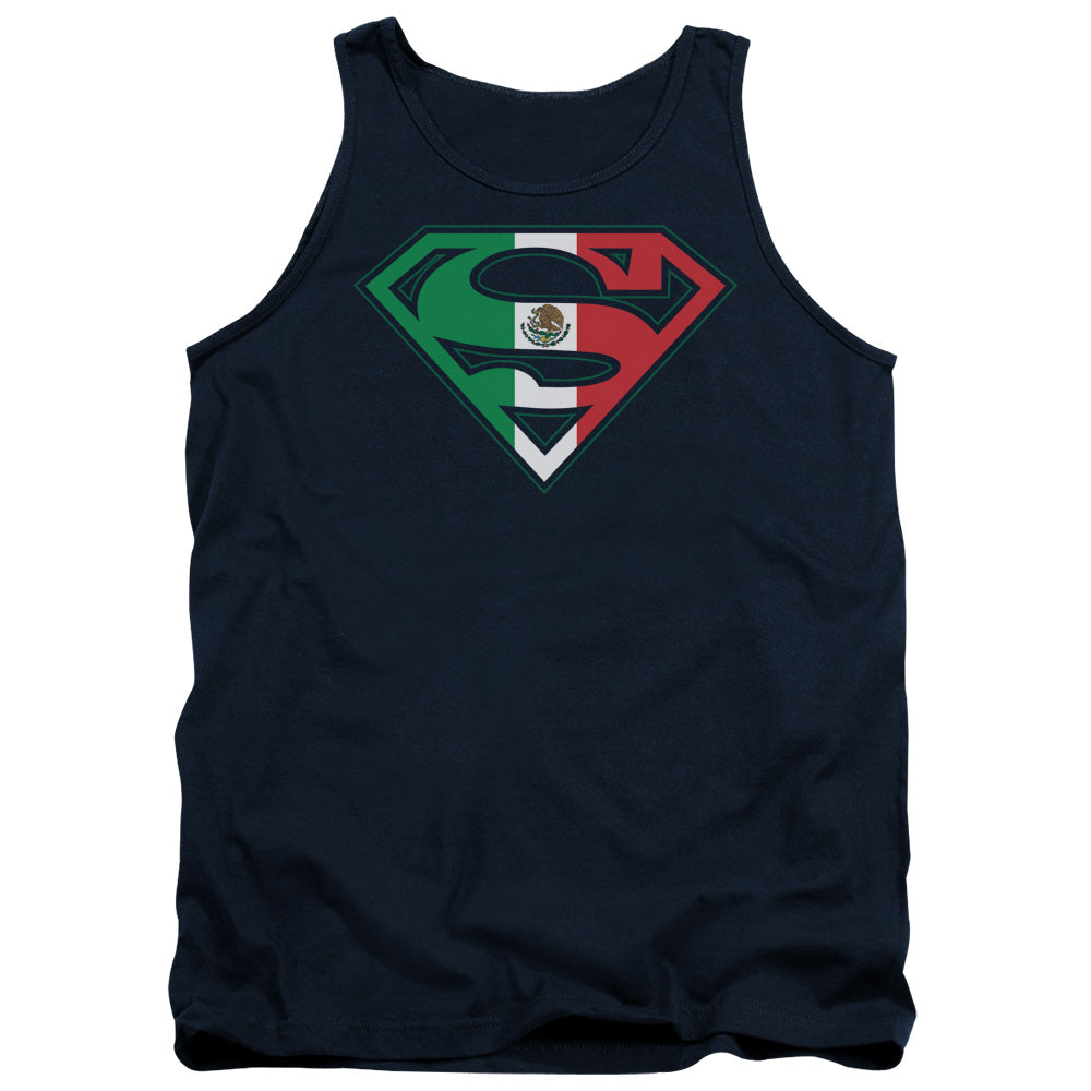 Superman - Mexican Shield - Adult Tank - Navy