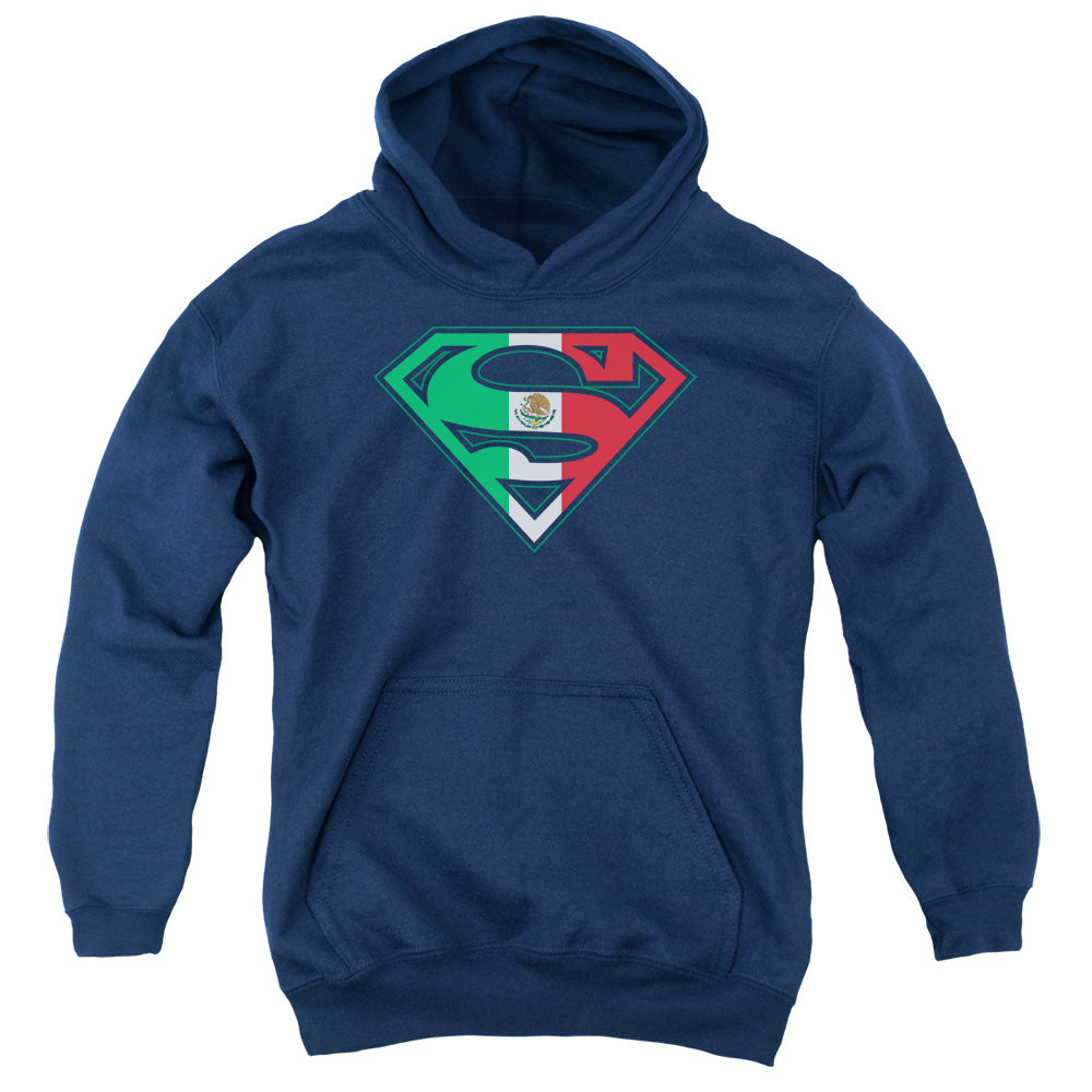 Superman - Mexican Shield - Youth Pull-over Hoodie - Navy
