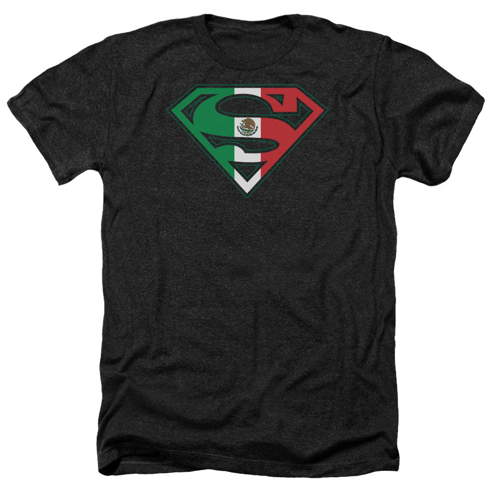 Superman - Mexican Flag Shield - Adult Heather - Black