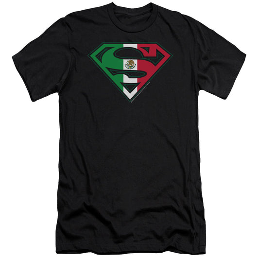 Superman - Mexican Flag Shield-premuim Canvas Adult Slim Fit 30/1 - Black