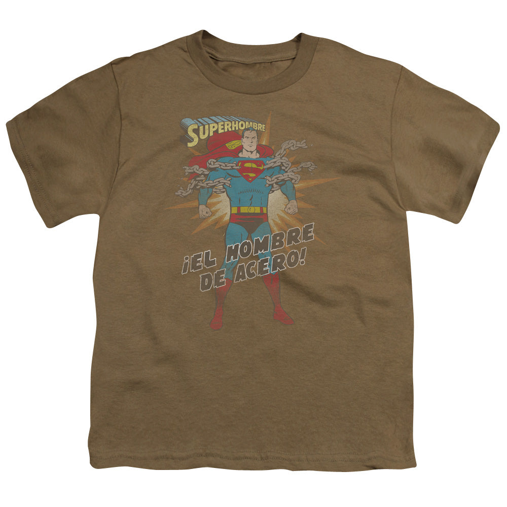 Superman - El Hombre Del Acero - Short Sleeve Youth 18/1 - Safari Green T-shirt