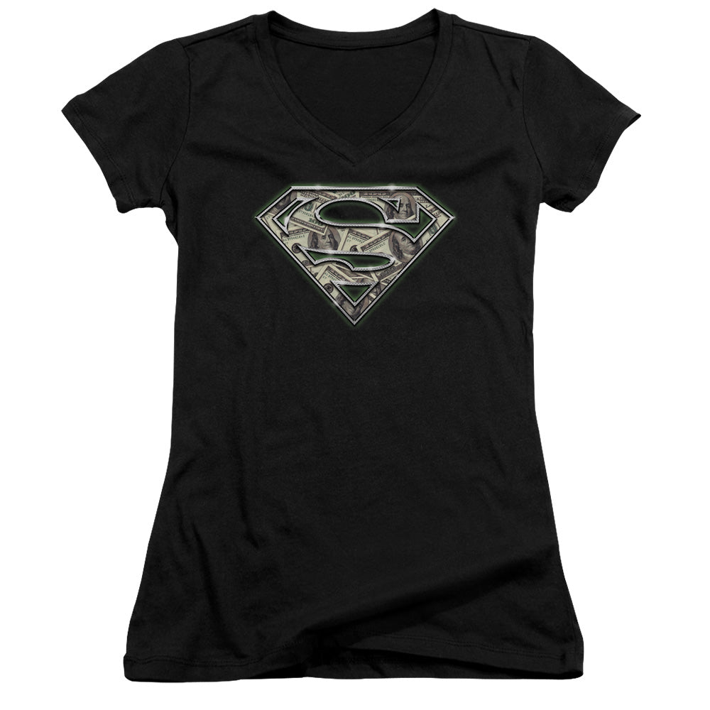 Superman - All About The Benjamins - Junior V-neck - Black