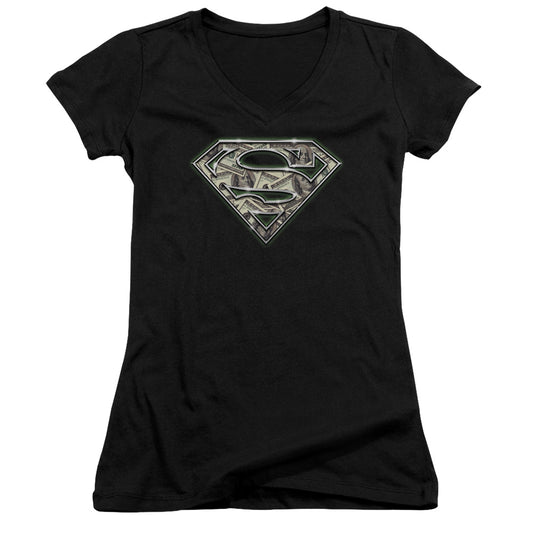 Superman - All About The Benjamins - Junior V-neck - Black
