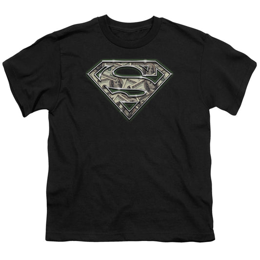 Superman - All About The Benjamins - Short Sleeve Youth 18/1 - Black T-shirt