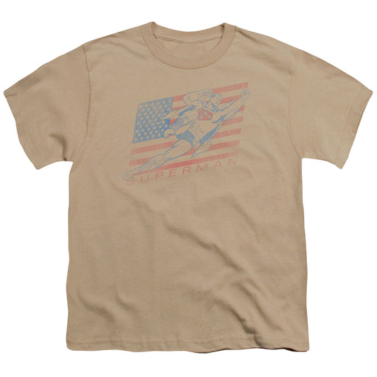 Superman - Vintage - Short Sleeve Youth 18/1 - Sand T-shirt