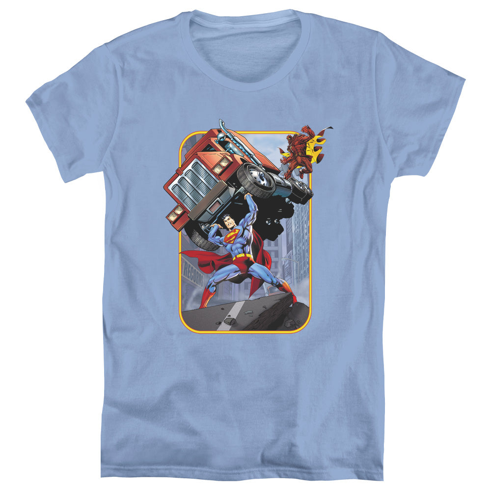 Superman - Pick Up My Truck - Short Sleeve Womens Tee - Carolina Blue T-shirt