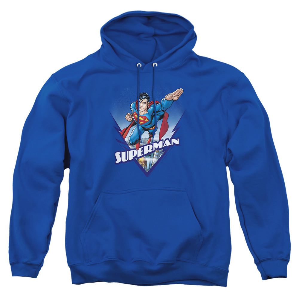 Superman - Looks Like A Job For - Adult Pull-over Hoodie - Royal Blue