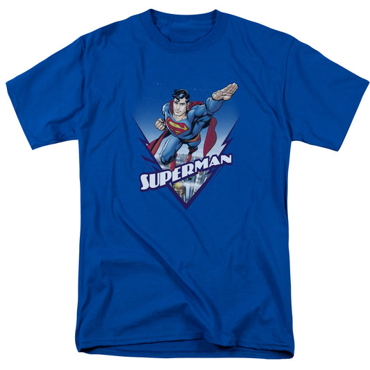 Superman - Looks Like A Job For - Short Sleeve Adult 18/1 - Royal Blue T-shirt