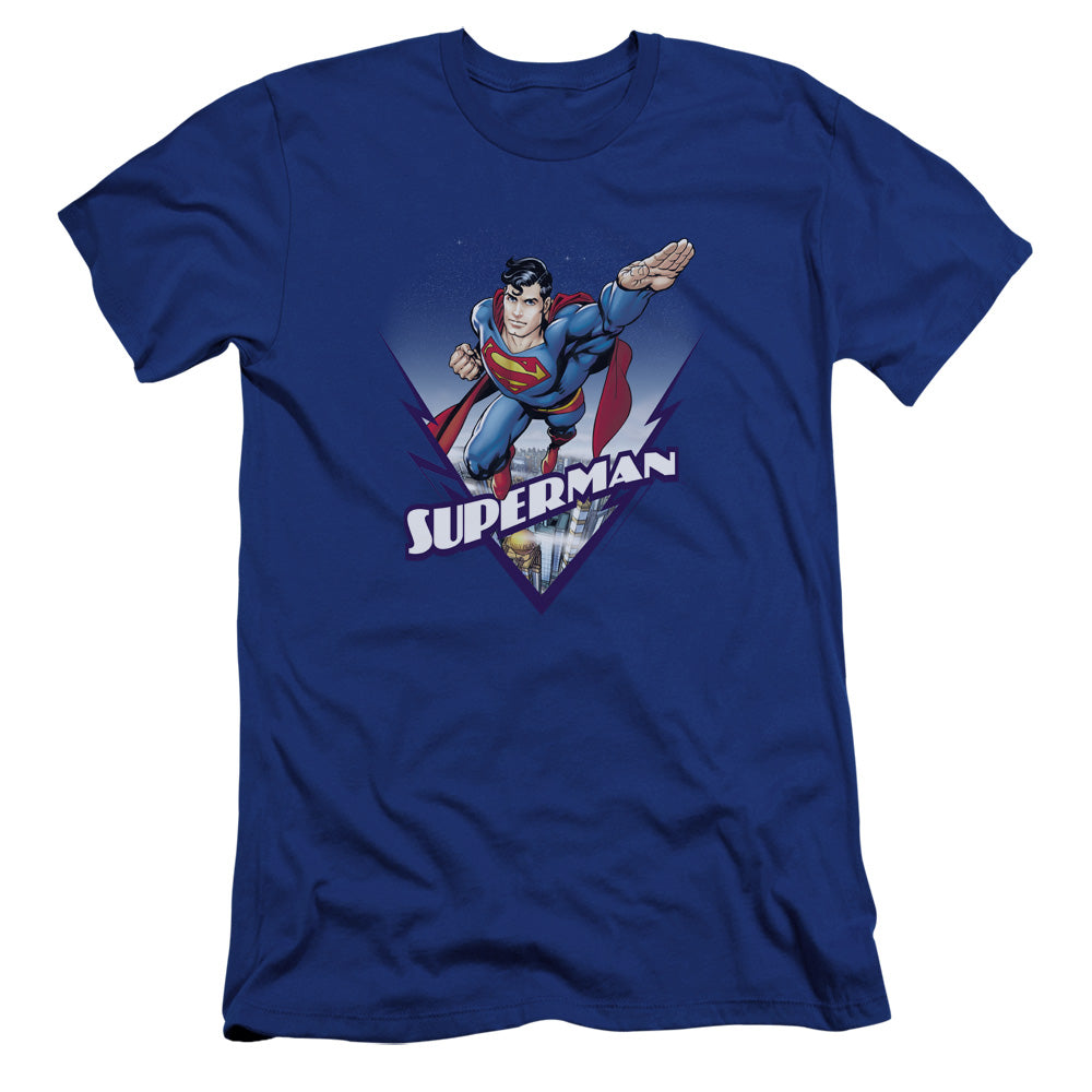 Superman - Looks Like A Job For-premuim Canvas Adult Slim Fit 30/1 - Royal Blue