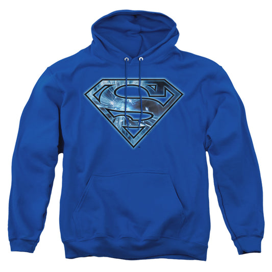 Superman - On Ice Shield - Adult Pull-over Hoodie - Royal Blue