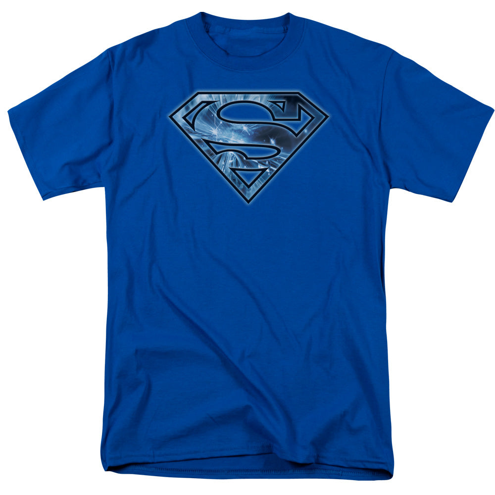 Superman - On Ice Shield - Short Sleeve Adult 18/1 - Royal Blue T-shirt