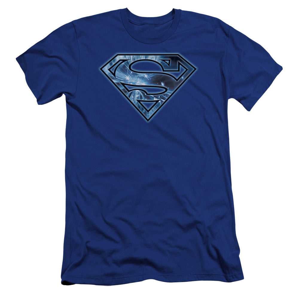 Superman - On Ice Shield-premuim Canvas Adult Slim Fit 30/1 - Royal Blue
