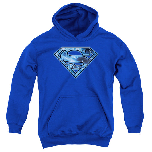 Superman - On Ice Shield - Youth Pull-over Hoodie - Royal