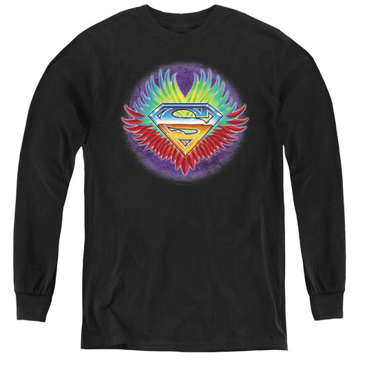 Superman Dont Stop Believing - Youth Long Sleeve Tee - Black