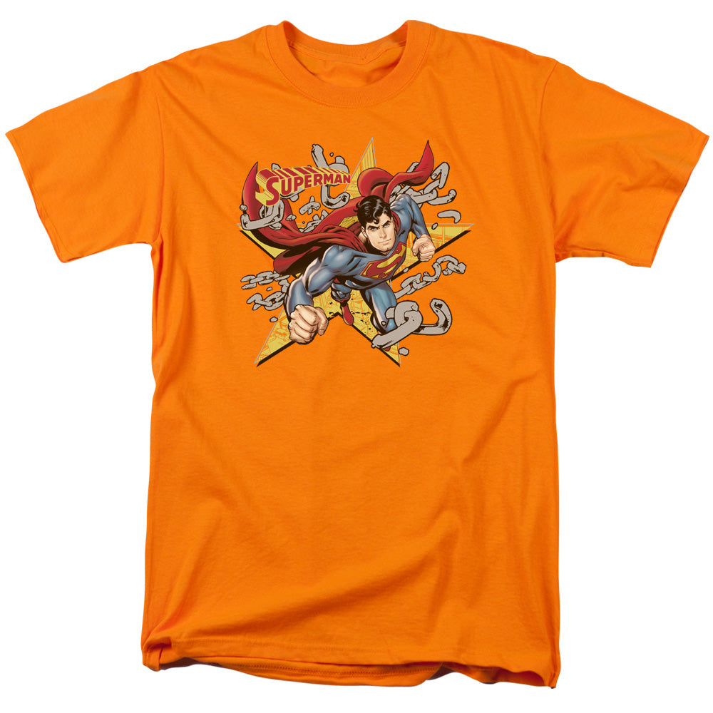 Superman - Stars And Chains - Short Sleeve Adult 18/1 - Orange T-shirt