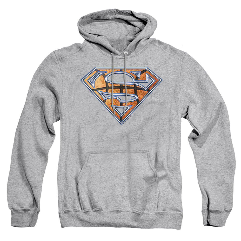 Superman - Basketball Shield - Adult Pull-over Hoodie - Athletic Heather