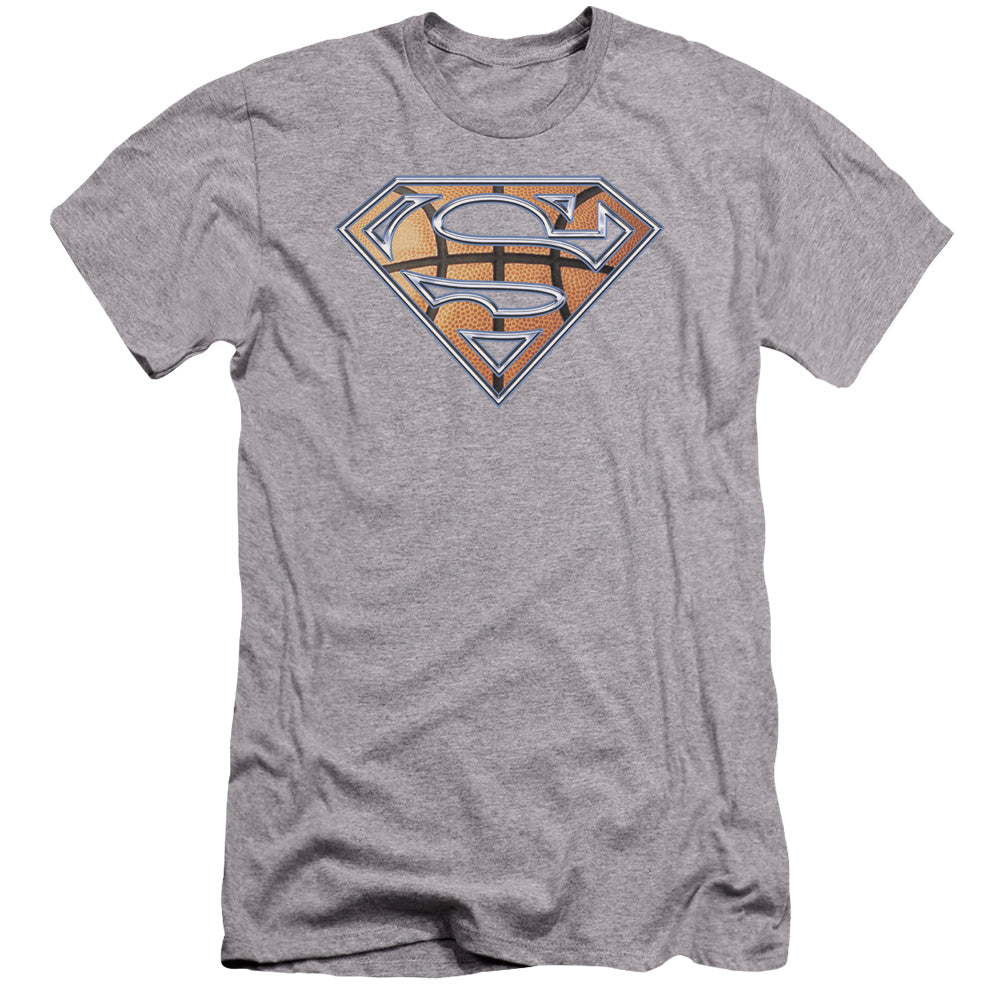 Superman - Basketball Shield-premuim Canvas Adult Slim Fit 30/1 - Athletic Heather