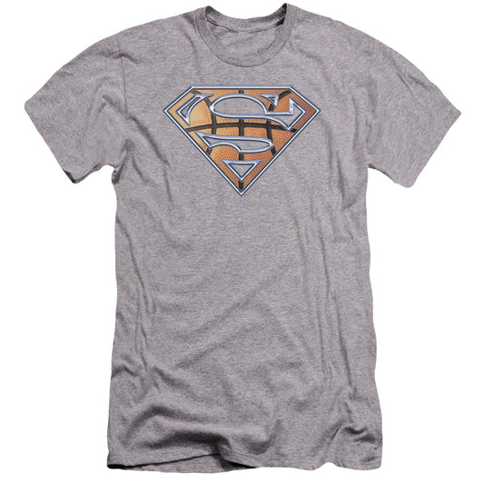 Superman - Basketball Shield-premuim Canvas Adult Slim Fit 30/1 - Athletic Heather