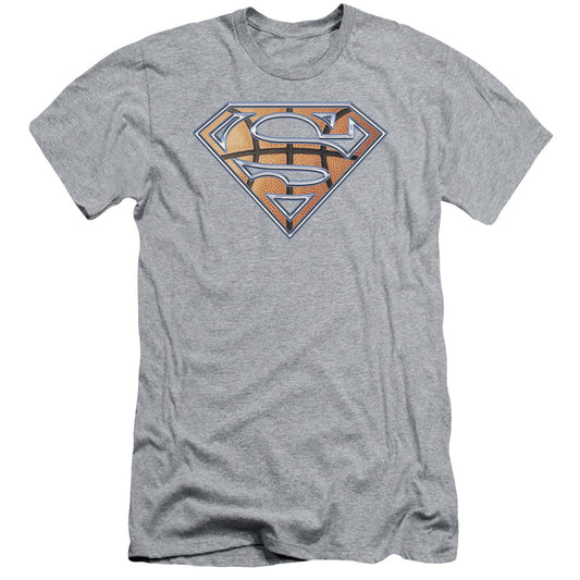 Superman - Basketball Shield - Short Sleeve Adult 30/1 - Athletic Heather T-shirt